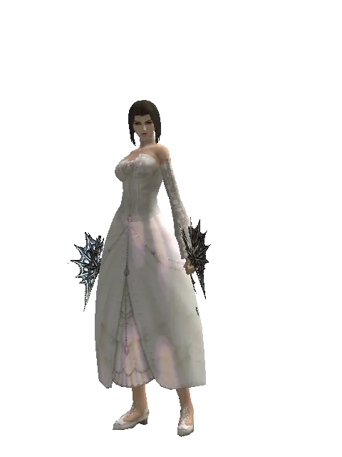 Dragon Grinder on a female Human mystic, front view
