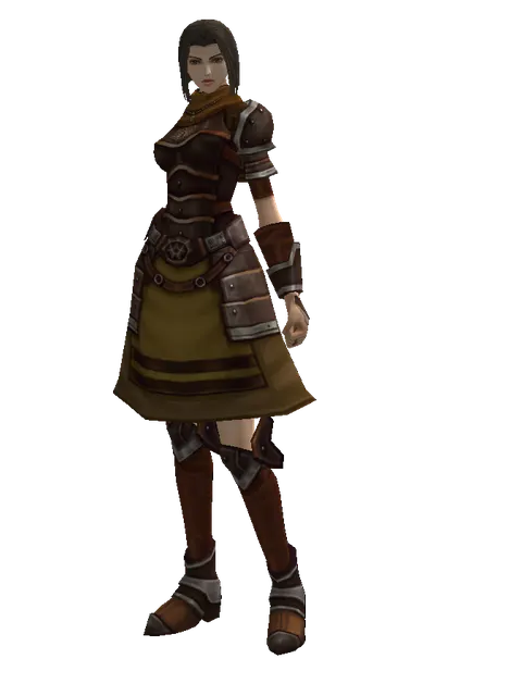 Brigandine Set on a female Human mystic, front view