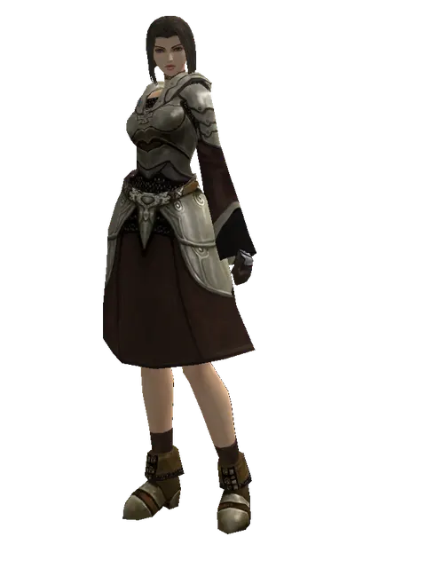 Dream (heavy armor) on a female Human mystic, front view