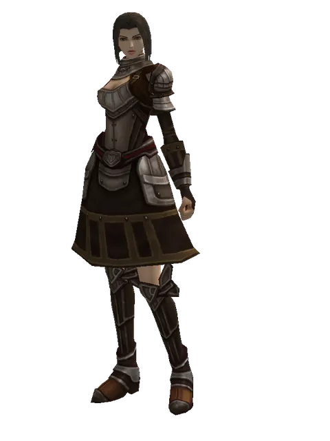 Dwarven Chain (heavy armor) on a female Human mystic, front view