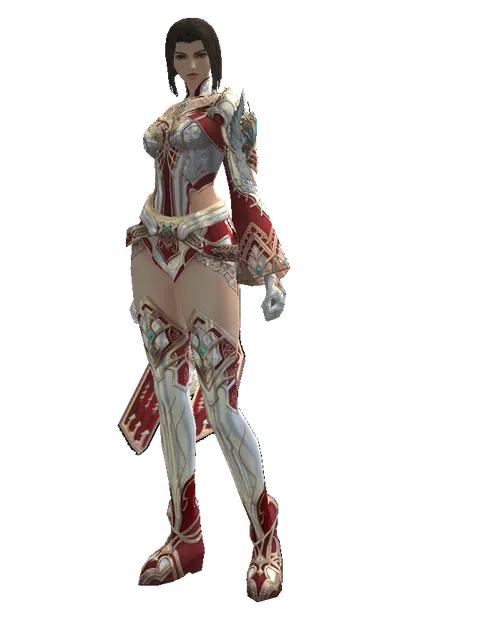 Dynasty Platinum [Weapon Master] (heavy armor) on a female Human mystic, front view