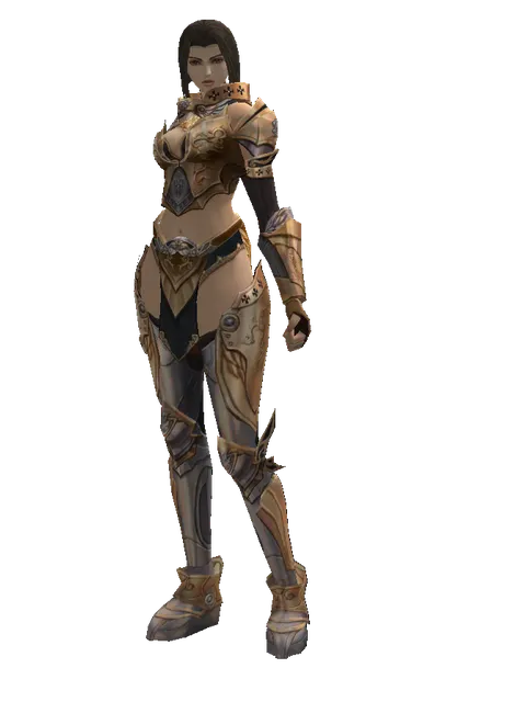 Imperial Crusader Set on a female Human mystic, front view
