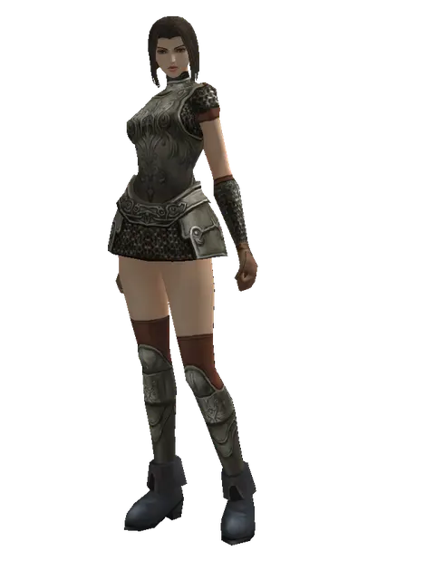 Scale (heavy armor) on a female Human mystic, front view