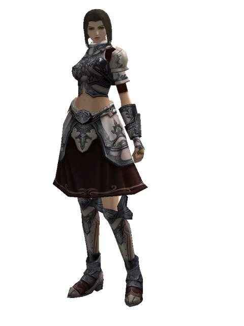 Avadon Leather Set on a female Human mystic, front view
