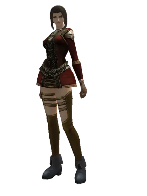 Banded Mithril (light armor) on a female Human mystic, front view