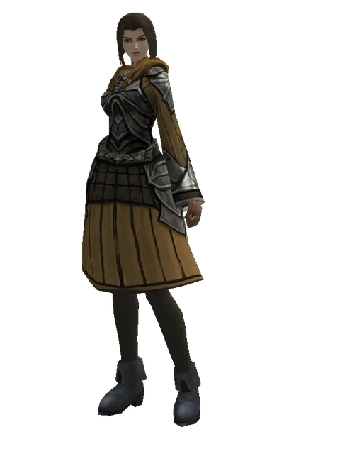 Bone (light armor) on a female Human mystic, front view