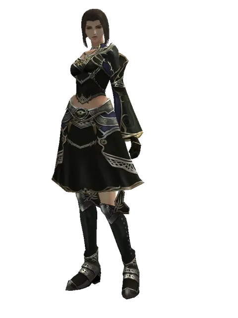 Dark Crystal Leather Set on a female Human mystic, front view