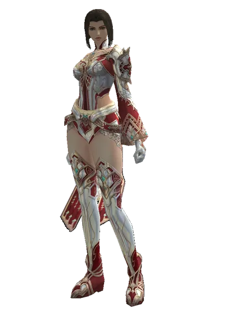 Dynasty Leather Set on a female Human mystic, front view