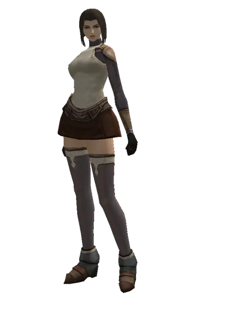 Leather (light armor) on a female Human mystic, front view