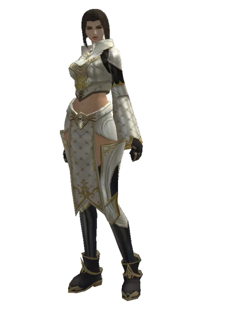 Majestic Leather Set on a female Human mystic, front view