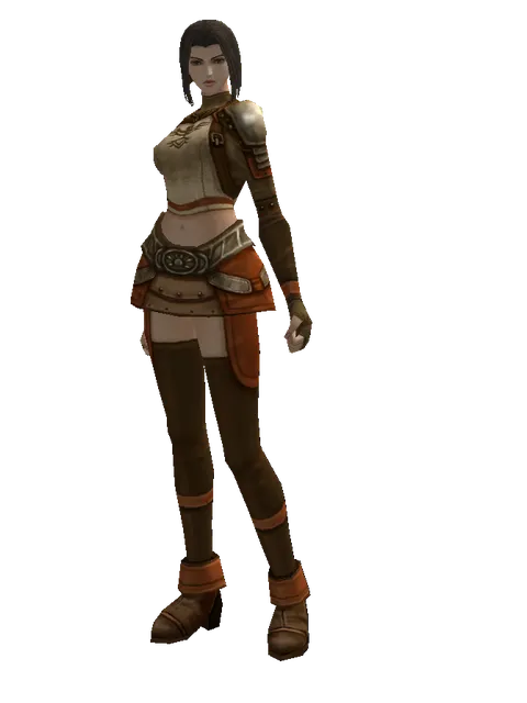 Reinforced Mithril Set on a female Human mystic, front view