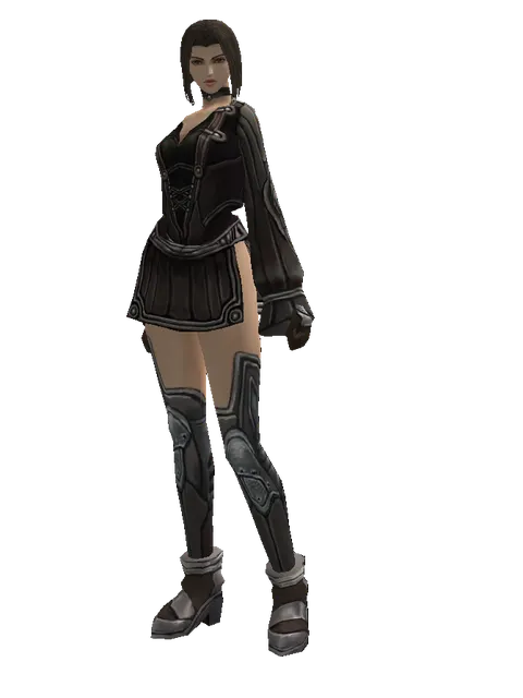 Reinforced Leather Set on a female Human mystic, front view