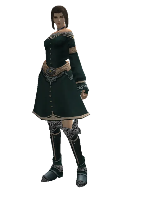 Rind Leather (light armor) on a female Human mystic, front view