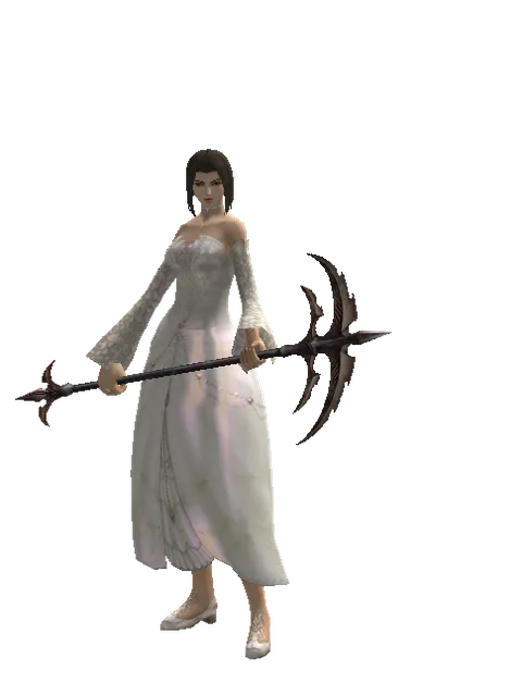 Body Slasher on a female Human mystic, front view