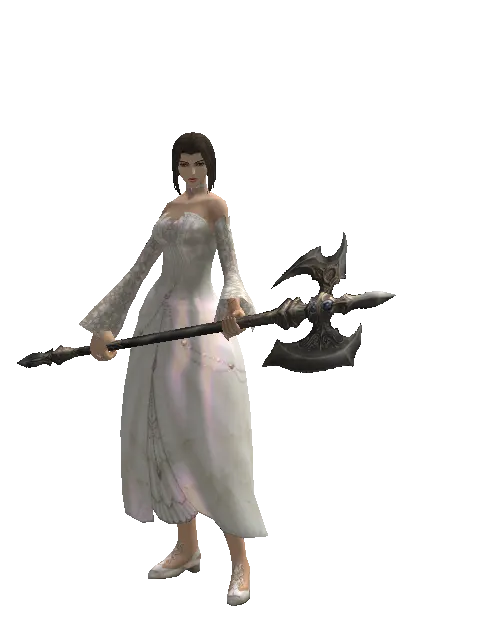 Great Axe on a female Human mystic, front view