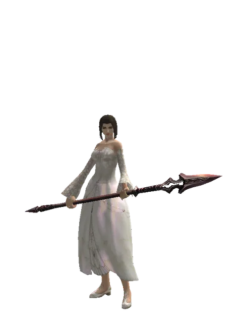 Lance on a female Human mystic, front view