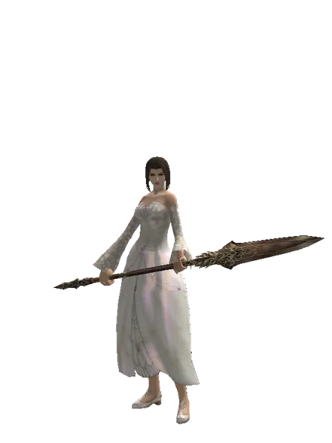 Saint Spear on a female Human mystic, front view