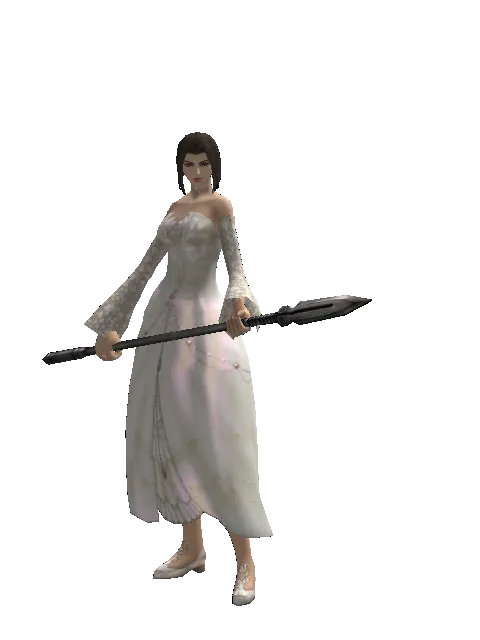 Short Spear on a female Human mystic, front view