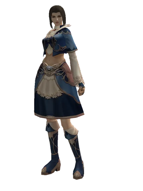 Blue Wolf Set - Robe on a female Human mystic, front view