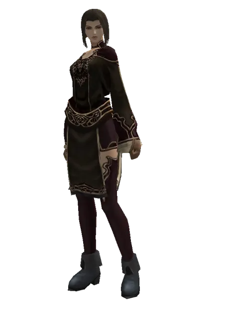 Cursed (robe) on a female Human mystic, front view