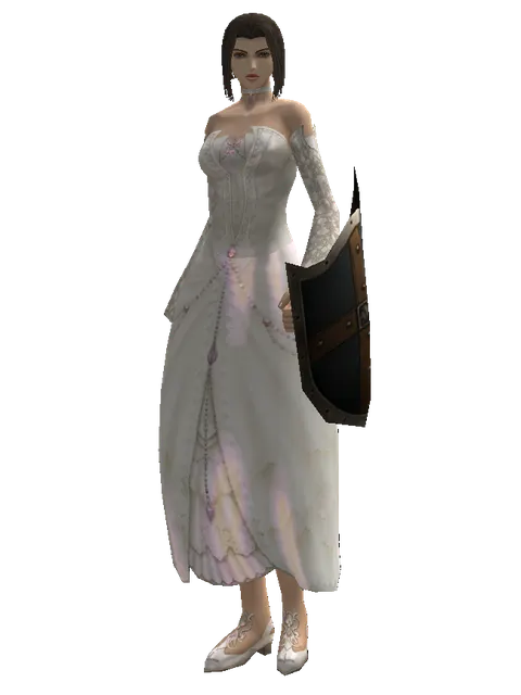 Aspis on a female Human mystic, front view