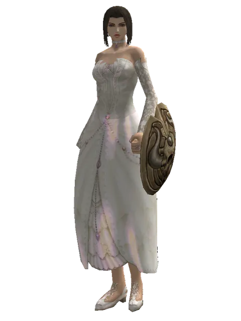 Bone Shield on a female Human mystic, front view