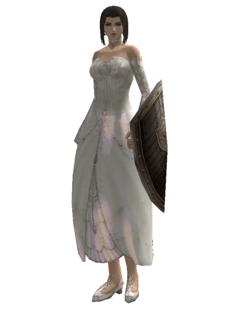 Chain Shield on a female Human mystic, front view