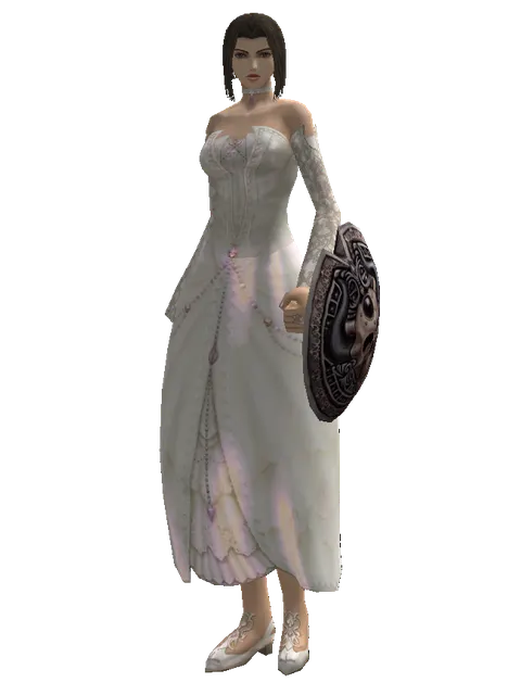 Doom Shield on a female Human mystic, front view