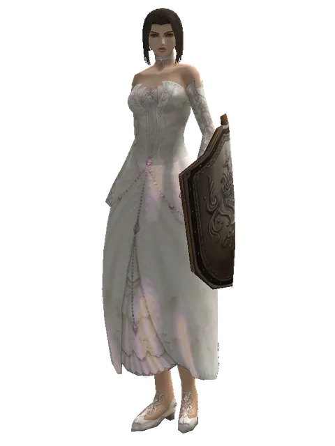 Plate Shield on a female Human mystic, front view