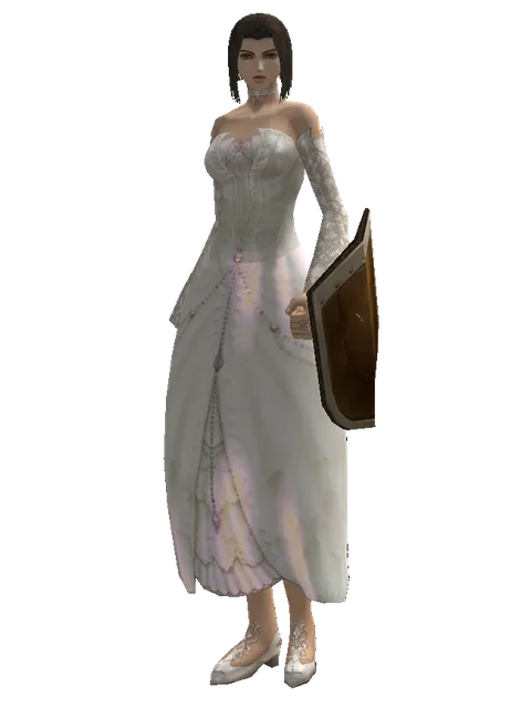 Small Shield on a female Human mystic, front view