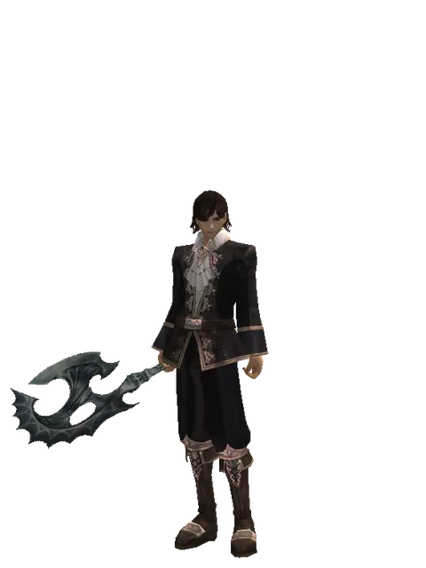 Art of Battle Axe on a male Human mystic, front view