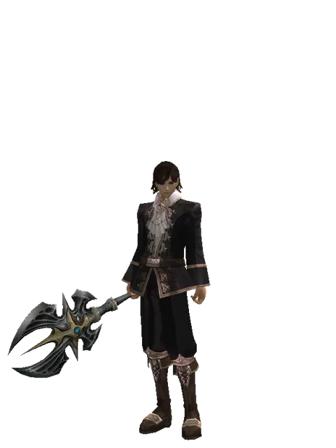 Barakiel's Axe on a male Human mystic, front view