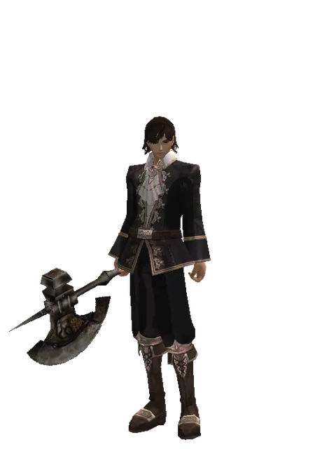 Battle Axe on a male Human mystic, front view