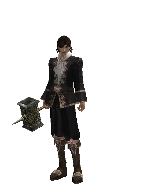 Big Hammer on a male Human mystic, front view