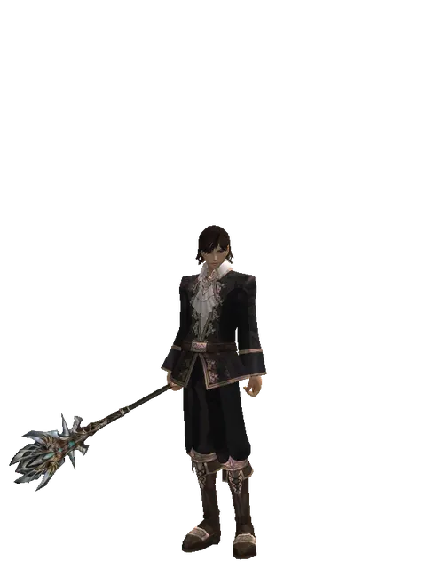 Dynasty Mace on a male Human mystic, front view