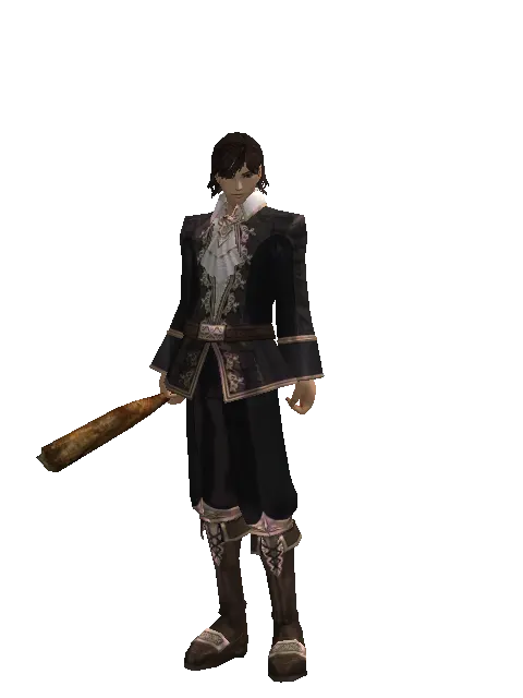 Guild Member's Club on a male Human mystic, front view