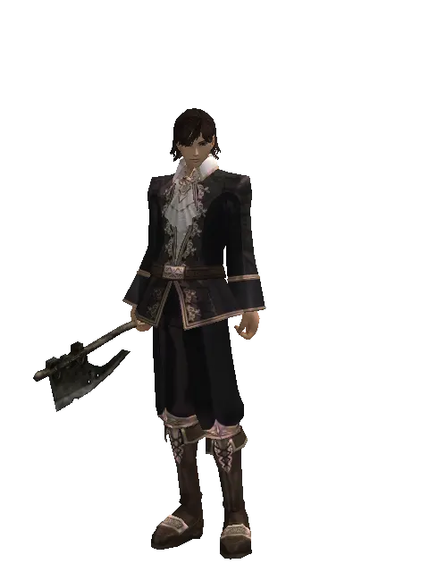 Hand Axe on a male Human mystic, front view