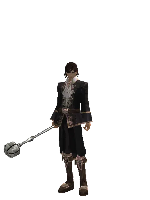 Heavy Mace on a male Human mystic, front view