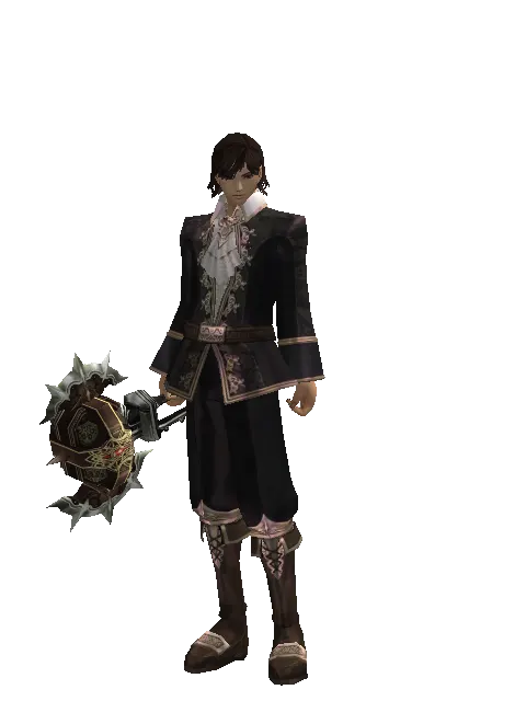 Icarus Hammer on a male Human mystic, front view