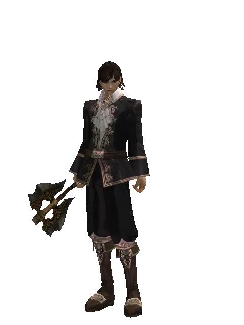 Nirvana Axe on a male Human mystic, front view