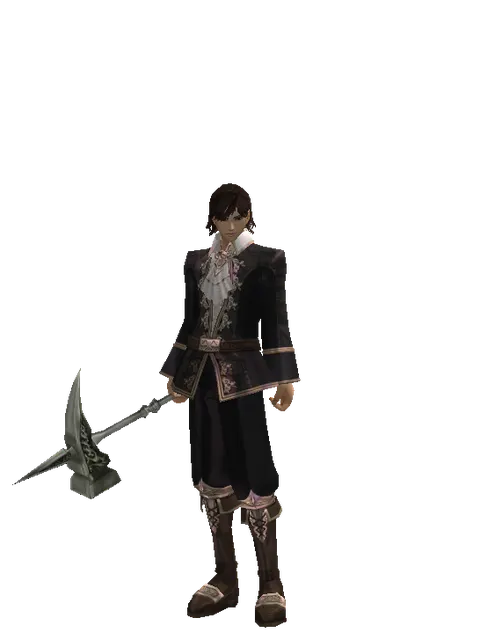 Scalpel on a male Human mystic, front view