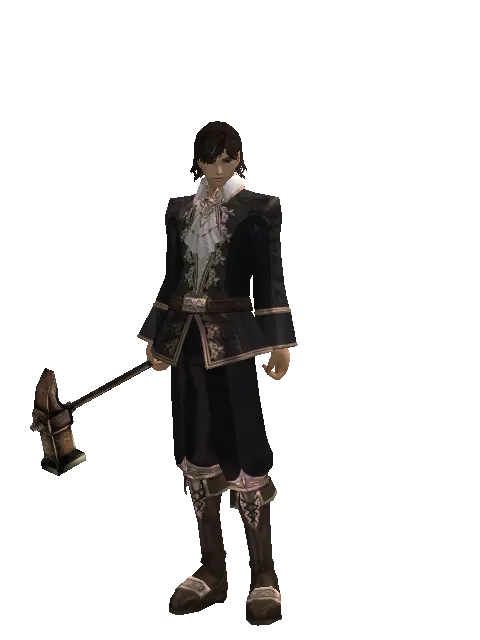 Silversmith Hammer on a male Human mystic, front view