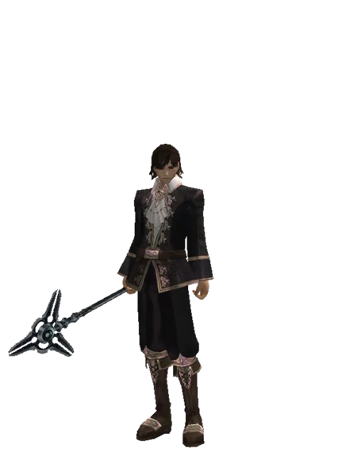Stick of Eternity on a male Human mystic, front view