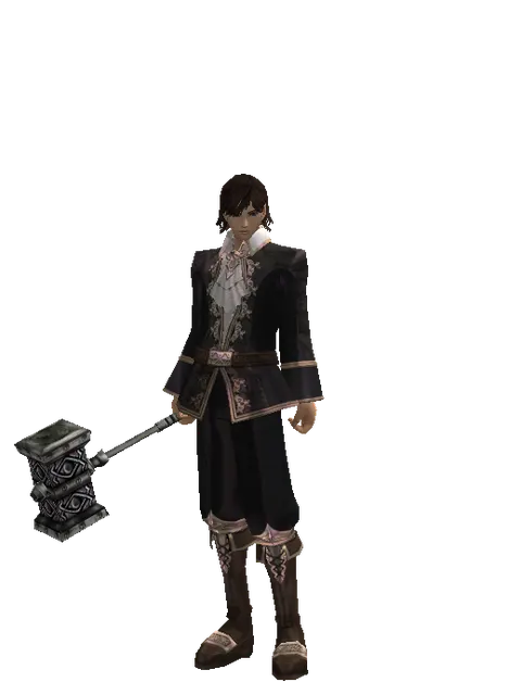 Work Hammer on a male Human mystic, front view