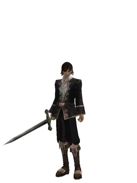 Artisan's Sword on a male Human mystic, front view