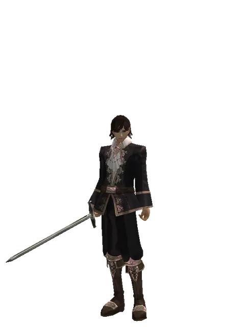 Bastard Sword on a male Human mystic, front view