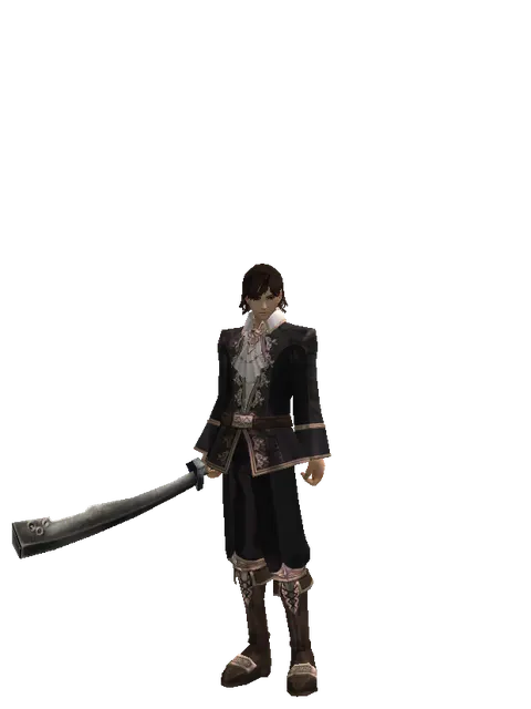 Crimson Sword on a male Human mystic, front view