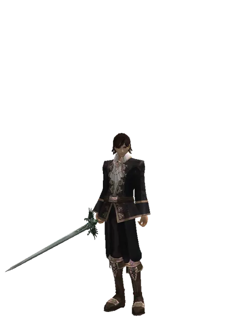 Elven Long Sword on a male Human mystic, front view