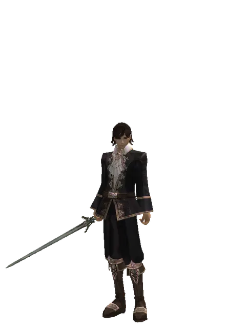 Elven Sword on a male Human mystic, front view