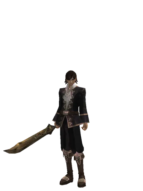 Falchion on a male Human mystic, front view